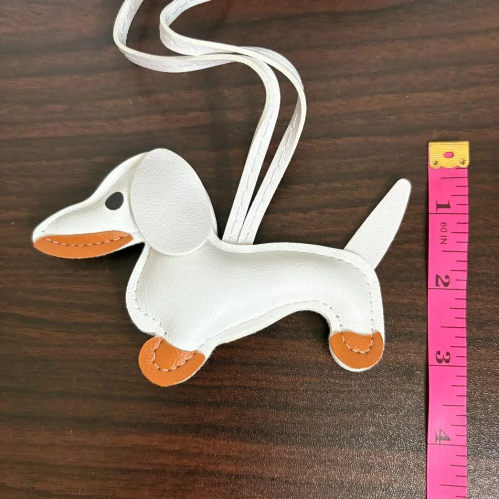 Dachshund Dog Bag Pendant Key Chain Fashion Faux Leather Bag Charm New
